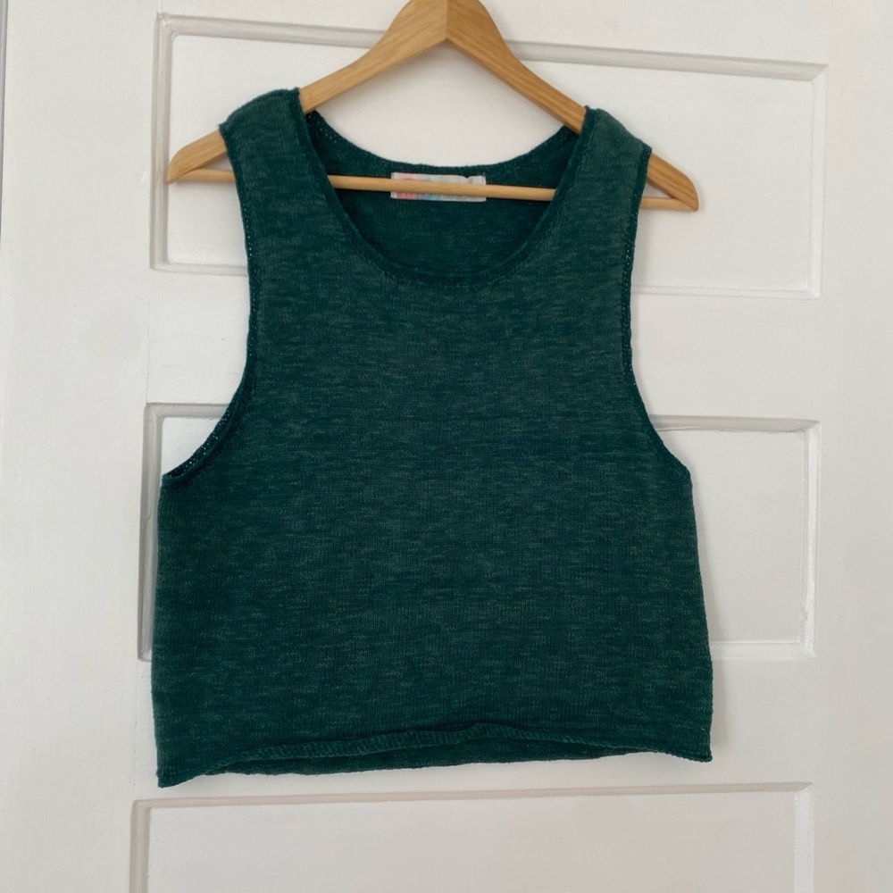 Free People FP Beach boho knit linen blend tank vest